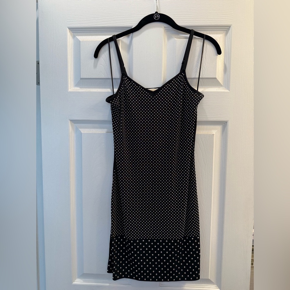 Michael Kors Black and White Spaghetti Strap Slip Dress